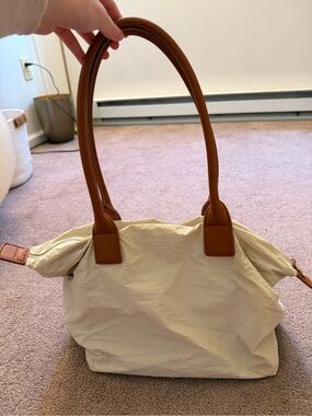 Universal Thread Cream Shoulder Bag with Tan Handles